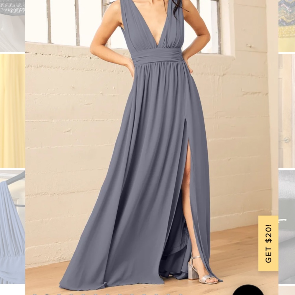 Lulus Heavenly Hues Denim Blue Maxi Dress